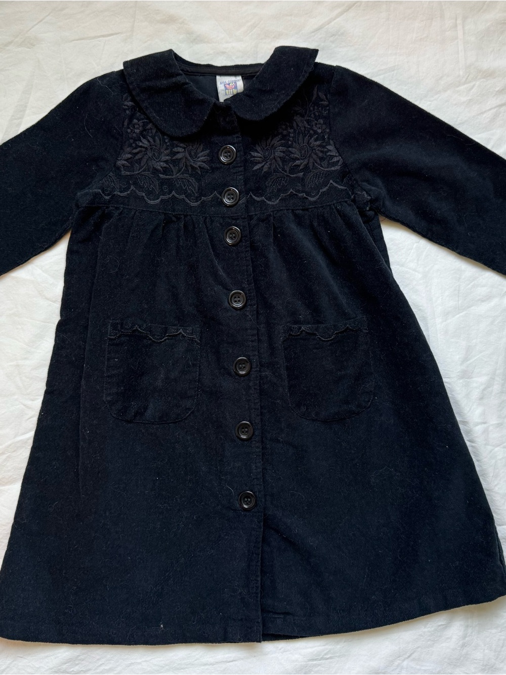 April Cornell Baby Toddler Girl Black Embroidered Dress or Jacket